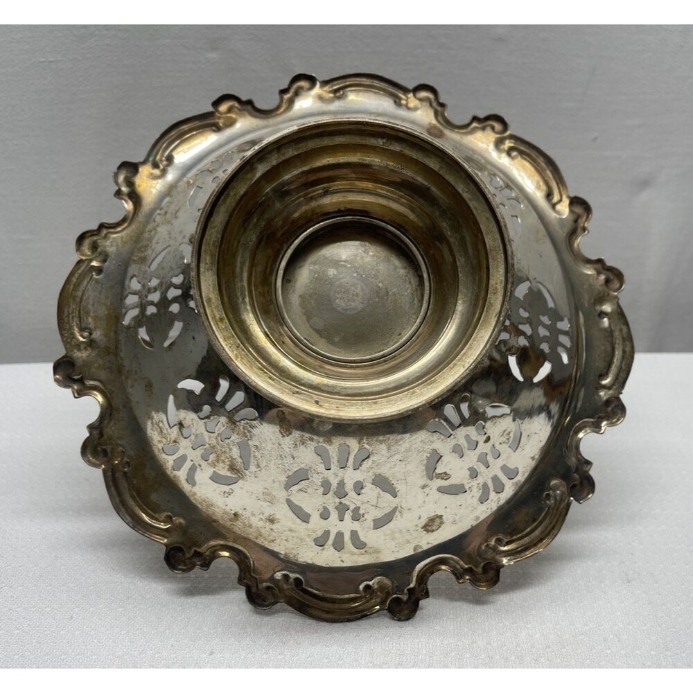 Vintage International Silver Co. Lovelace Pedestal Plated Brides Basket Dish 11" - Picture 9 of 11